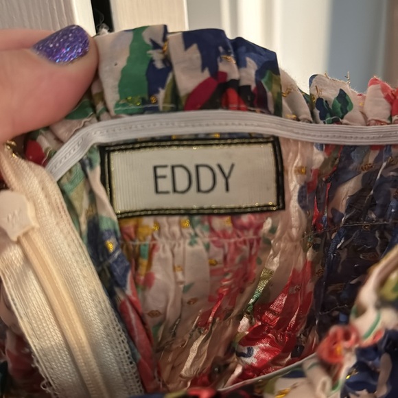 EDDY XL aurora floral maxi smocked dress with zip up back and puff sleeves - Picture 5 of 6